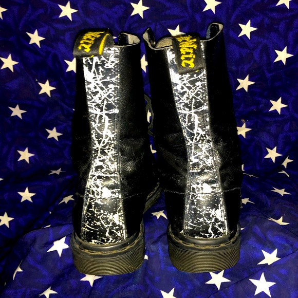 Dr. Martens Shoes - 👽 Dr Marten splatter paint back boots size 8 US soft leather SPECIAL $65 BONES
